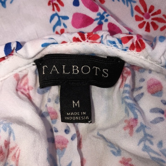 Talbots medium floral boho peasant top - Picture 3 of 4